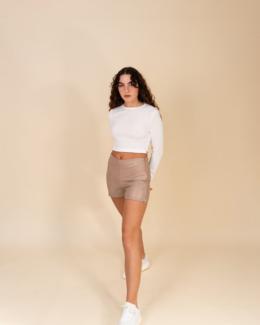 Vegan Leather Shorts