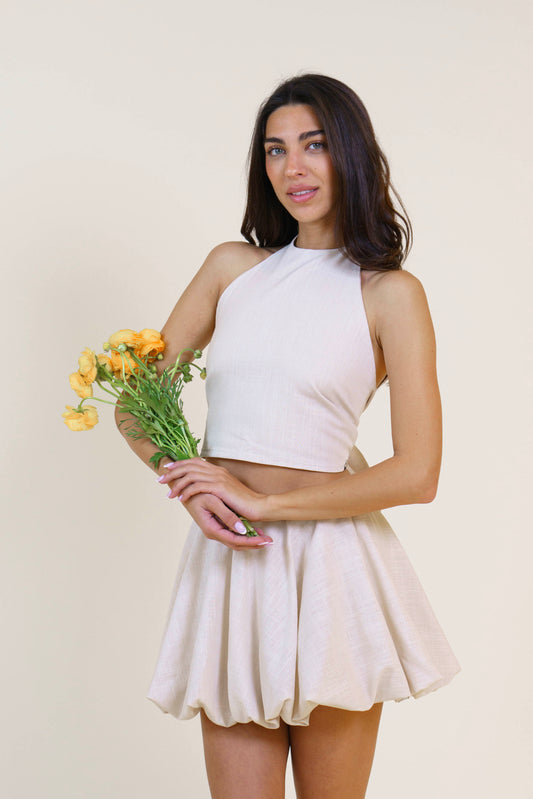 Linen Bubble Skirt