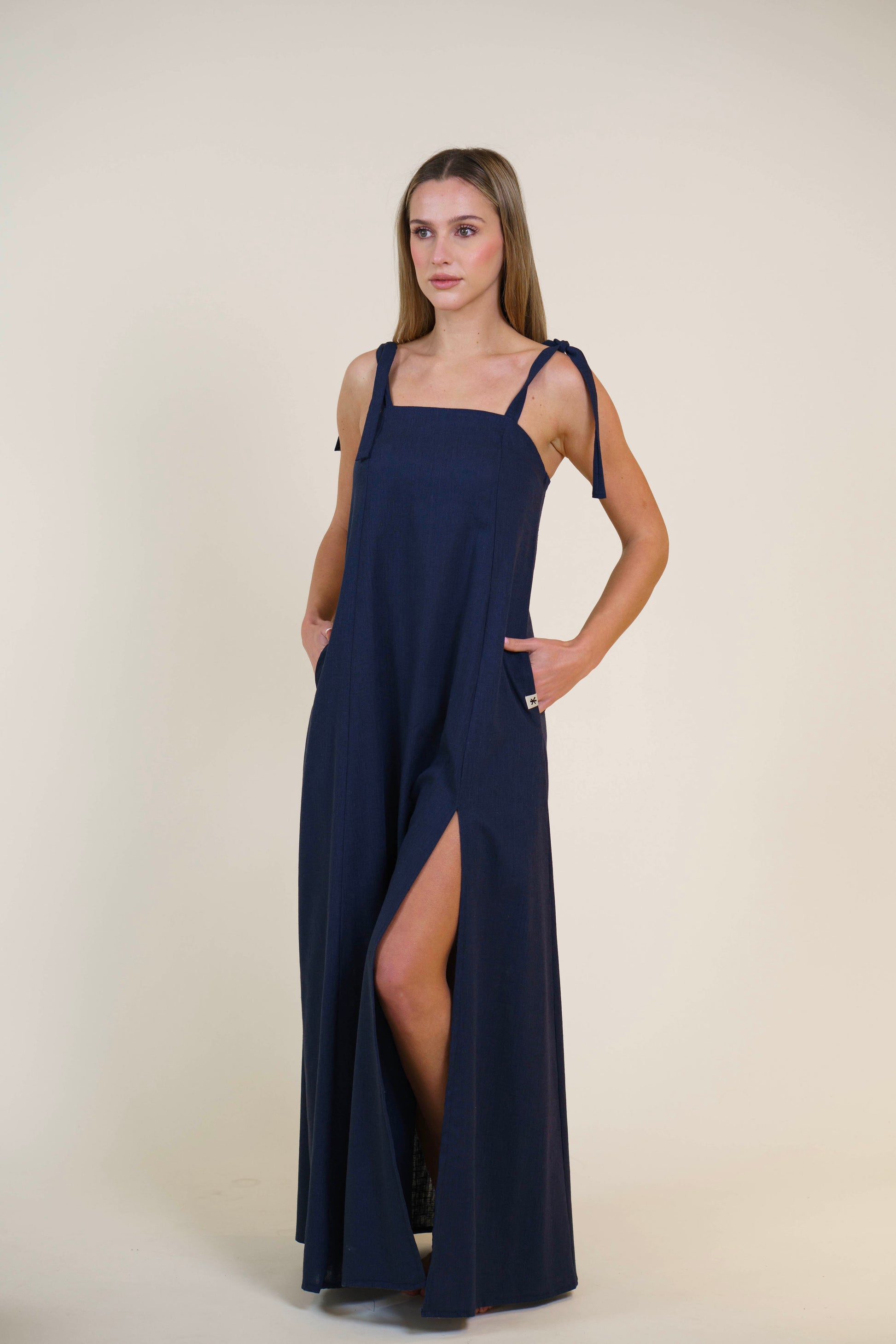 hyke linen maxi dress New Unused HYKE Linen Maxi Dress Oatmeal